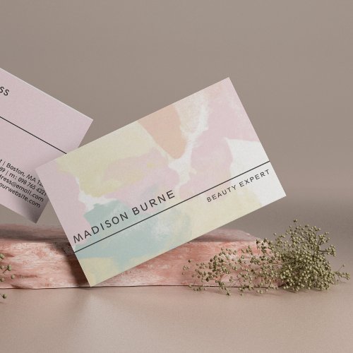 Pastels Watercolor Camo Business Card