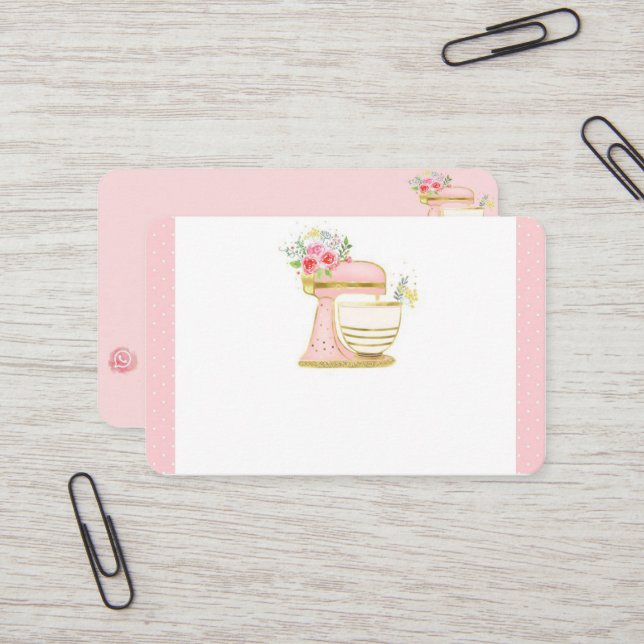 Pastery Business Card UK / Euro, 8.5 cm x 5.5 cm  (Front/Back In Situ)