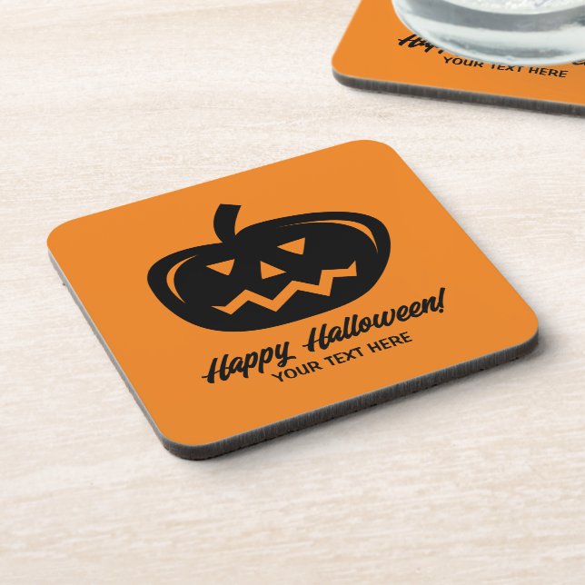 Pastic Halloween coasters with pumpkin head (Left Side)