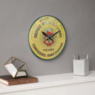 Pastilles, French vintage Logo. Large Clock