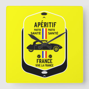 Pastis de Marseille France Square Wall Clock