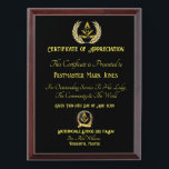 Pastmaster Certificate of appreciation  Award Plaque<br><div class="desc">Freemason Certificate of appreciation
Pastmaster Certificate of appreciation Award Plaque</div>