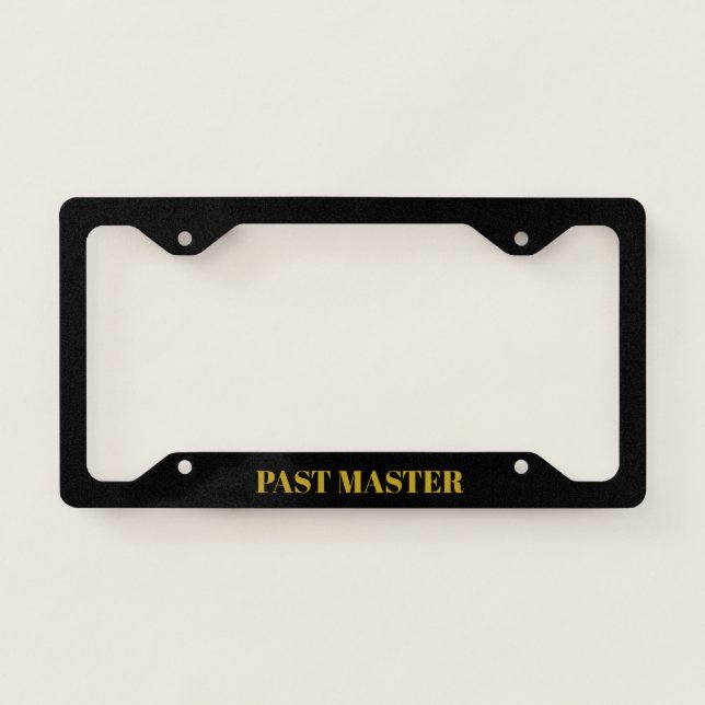 Pastmaster freemason license plate frame (Front)