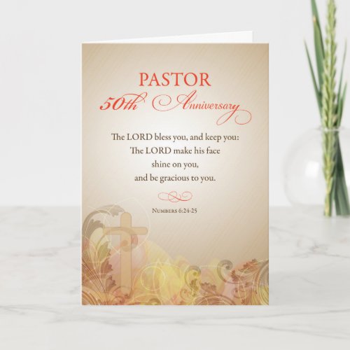 Pastor 50th Ordination Anniversary Blessing Card