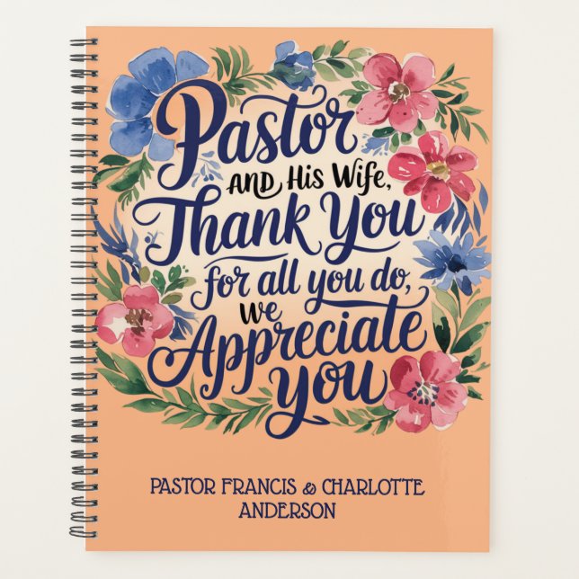 ✝️Pastor and Pastor's Wife Appreciation Gift Names Planner (Front)
