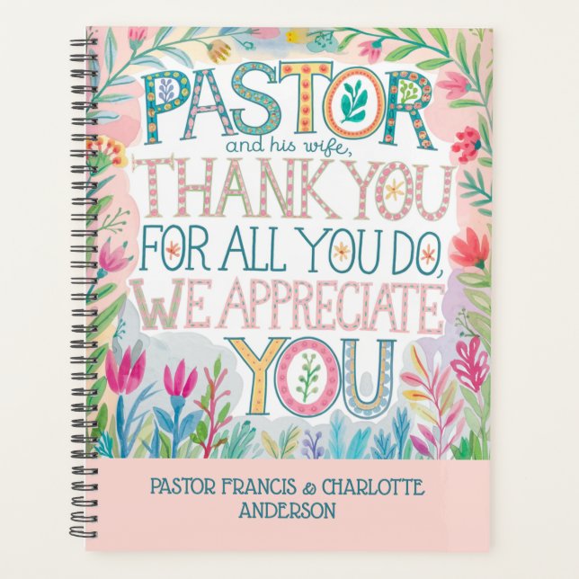 ✝️Pastor and Pastor's Wife Appreciation Gift Names Planner (Front)