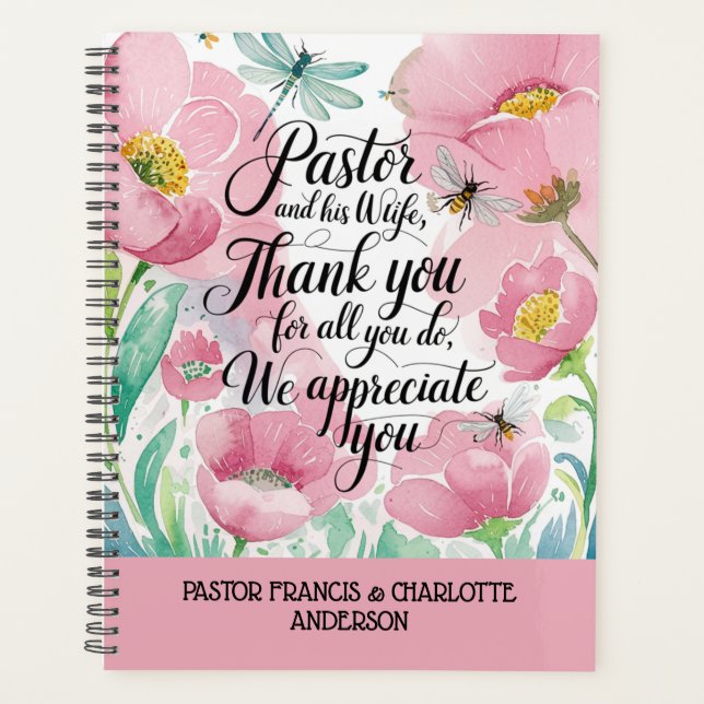 ✝️Pastor and Pastor's Wife Appreciation Gift Names Planner (Front)