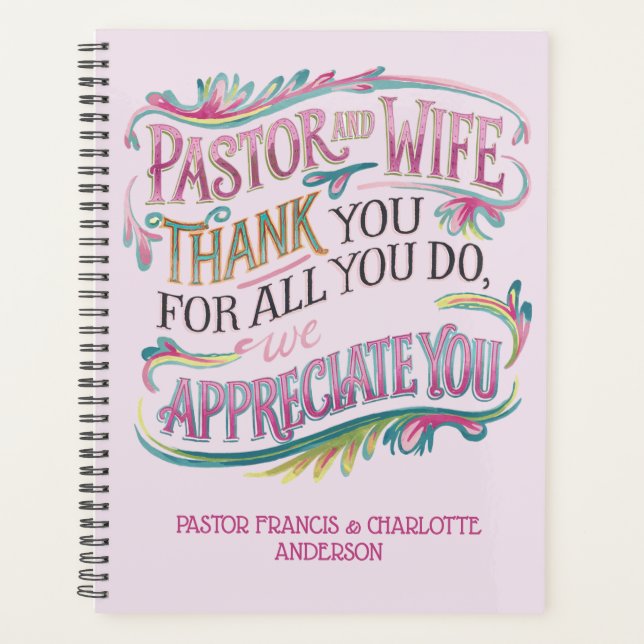 ✝️Pastor and Pastor's Wife Appreciation Gift Names Planner (Front)