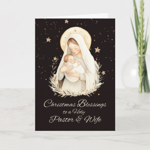 Pastor and Wife Christmas Blessings Madonna Card
