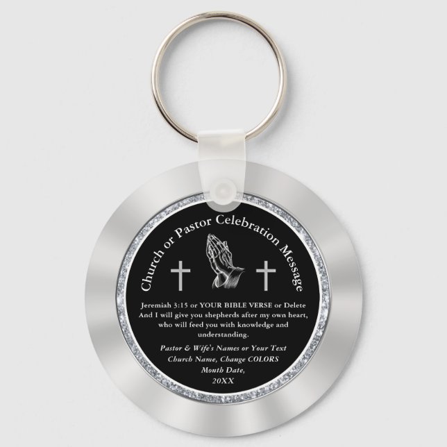 Pastor Anniversary Favors or Church Anniversary Keychain (Front)