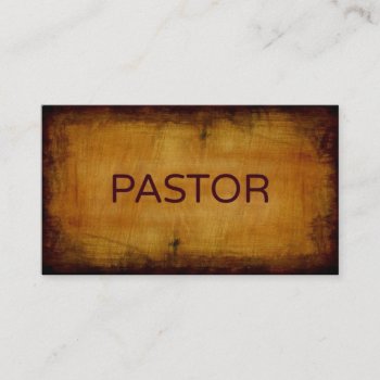 Pastor Antique Brushed Business Card by businessCardsRUs at Zazzle