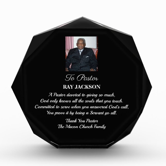 Pastor Appreciation Acrylic Award (Front)
