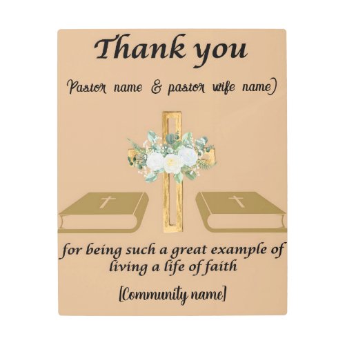 Pastor appreciation anniversary  pastor wife gift metal print