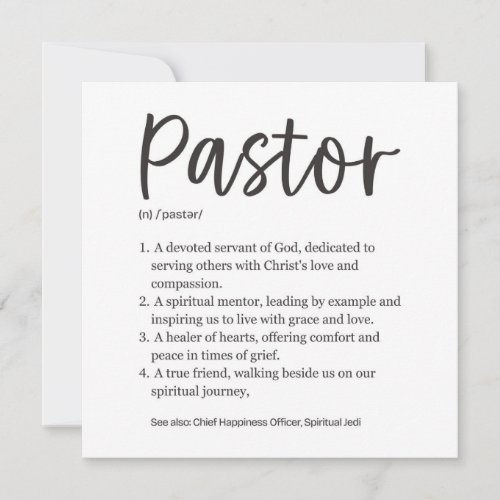 Pastor Appreciation  Card