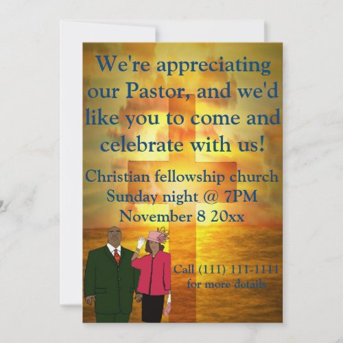 Pastor appreciation celebration invitation