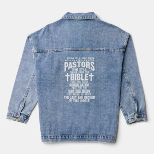 Pastor Appreciation  Christian Preacher Men Women  Denim Jacket
