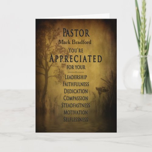 Pastor Appreciation Day _ Earthy _ Name Insert Car Card