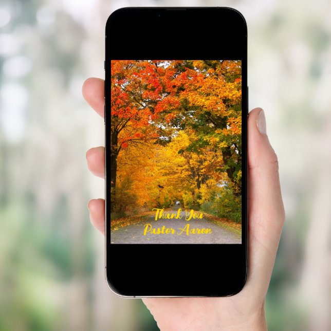 Pastor Appreciation Fall Scene Flat Card (Front Digital)