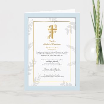 Pastor Appreciation Folded Thank You Card by PixiePrints at Zazzle