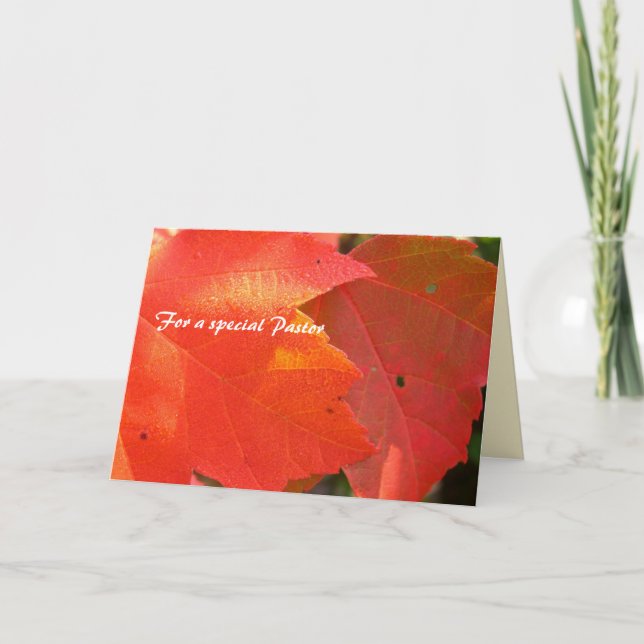 Pastor Appreciation Foliage Thank You Card (Front)