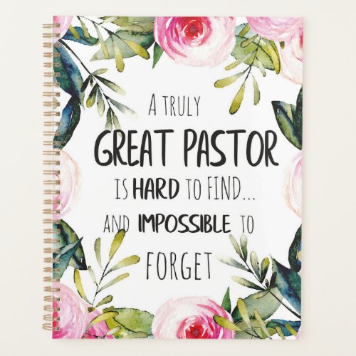 Pastor appreciation Gift Pastor Thank you quote Planner