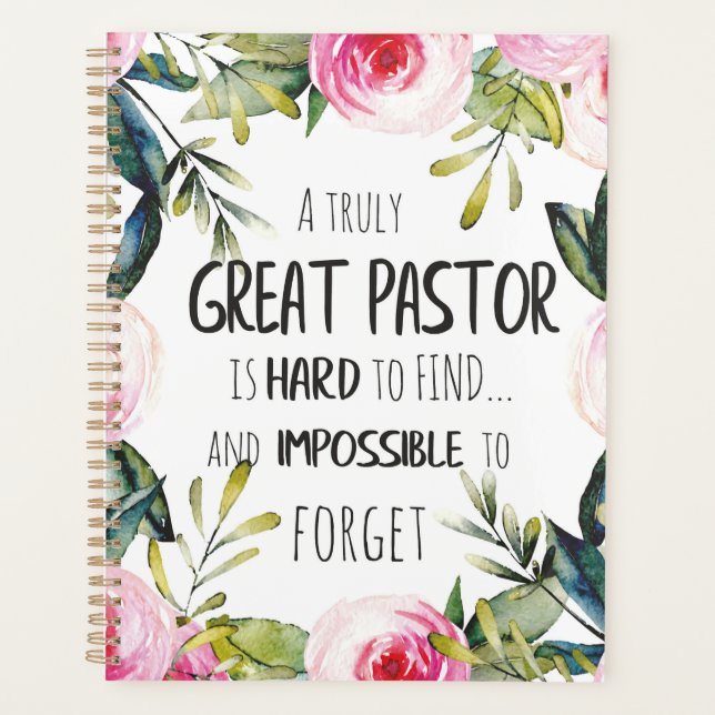 Pastor appreciation Gift Pastor Thank you quote Planner (Front)