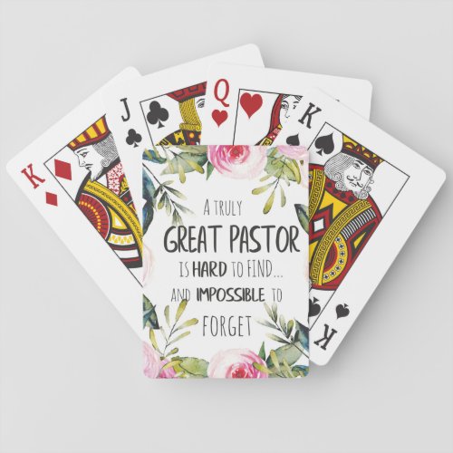 Pastor appreciation Gift Pastor Thank you quote Poker Cards