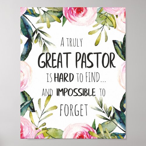 Pastor appreciation Gift Pastor Thank you quote Poster