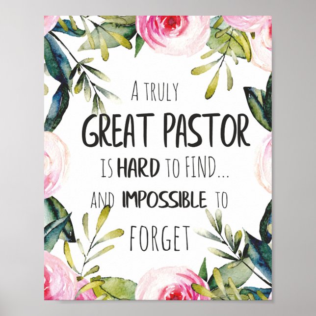 Pastor appreciation Gift Pastor Thank you quote Poster (Front)