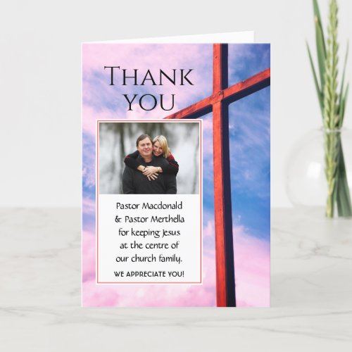 PASTOR APPRECIATION Keeping Jesus Centre PHOTO Thank You Card