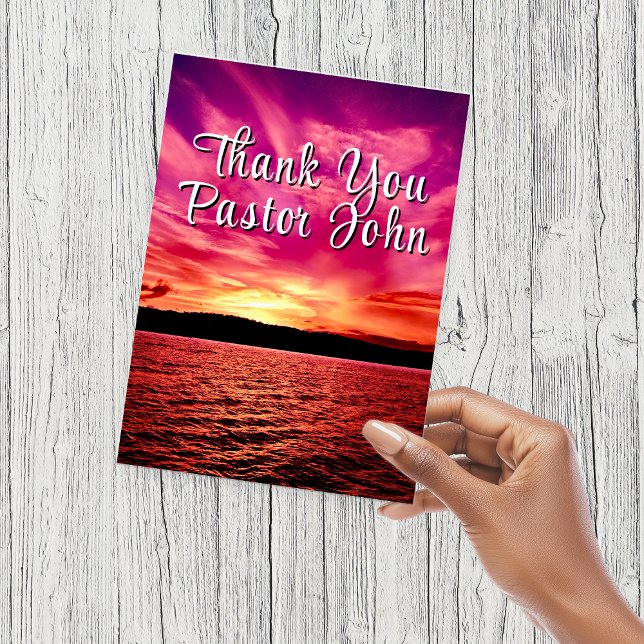 Pastor Appreciation Postcard | Ocean Pink Sunset (Pastor Appreciation Postcard | Ocean Pink Sunset)