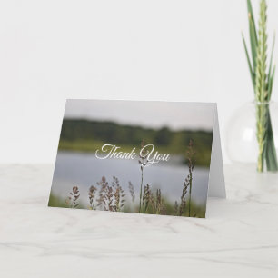 Pastor appreciation Quiet Lake Landscape Bible Letterpress Thank You Card