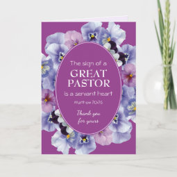 PASTOR APPRECIATION Servant Heart | Thank You Card | Zazzle