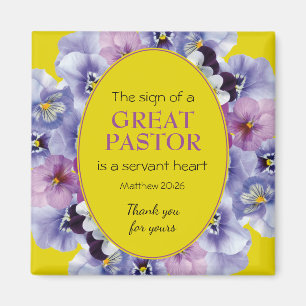 PASTOR APPRECIATION SERVANT Yellow Floral Magnet