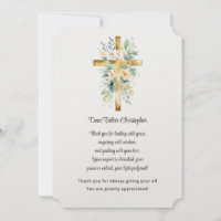 Pastor Appreciation Thank You Card - Floral