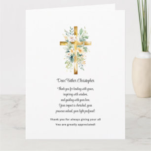 Pastor Appreciation Thank You Card - Floral