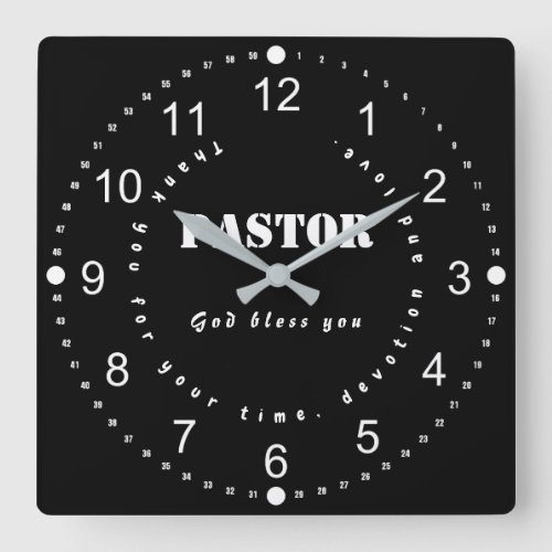 Pastor Appreciation Thank You for Time Pocket Watc Square Wall Clock