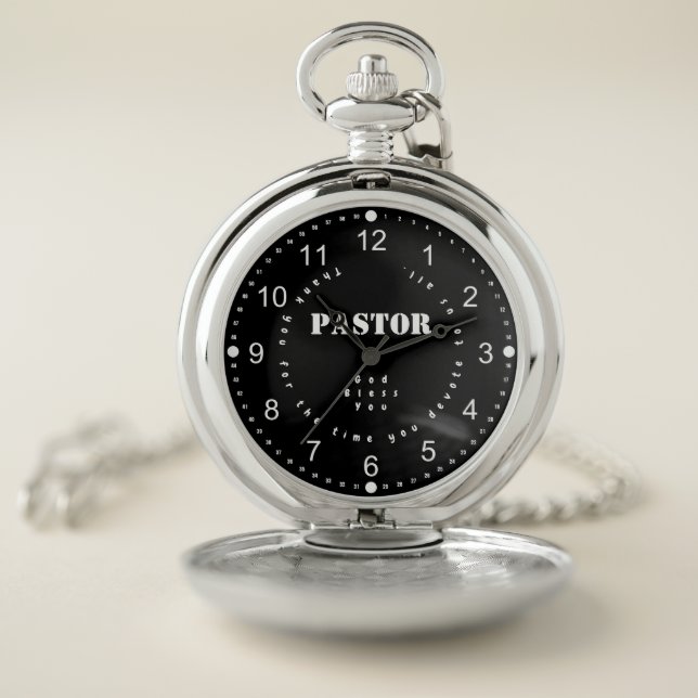 Pastor Appreciation Thank You for Time Pocket Watch (Inside)