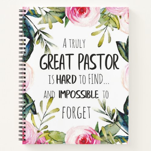 Pastor appreciation Thank you Gift Notebook