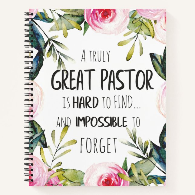 Pastor appreciation Thank you Gift Notebook (Front)