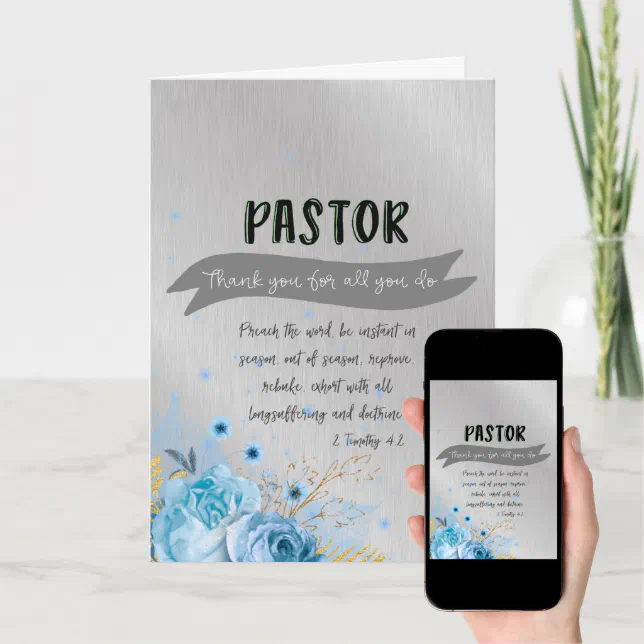 Pastor Appreciation with Bible Verse Card | Zazzle