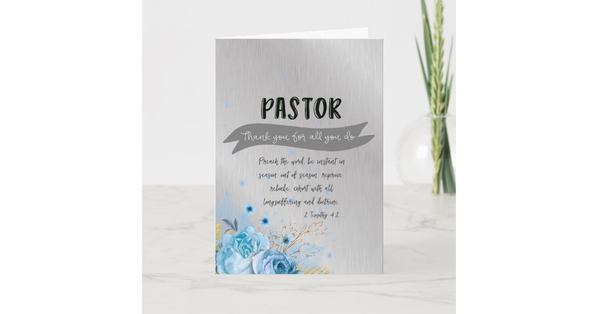 Pastor Appreciation with Bible Verse Card | Zazzle.com