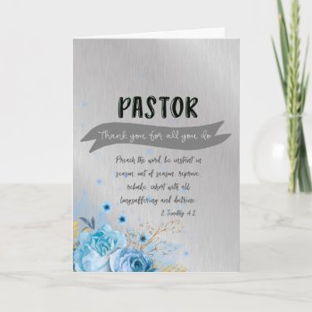 Pastor Appreciation With Bible Verse Card by Christian_Quote at Zazzle