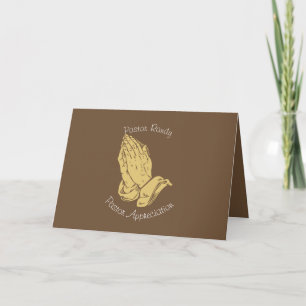 Pastor Appreciation with praying hands Card