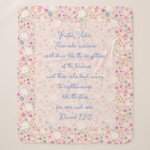 Pastor Appreciation Woman Botanical Scripture Sherpa Blanket