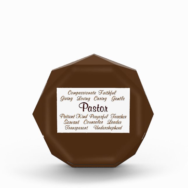 Pastor Attributes Acrylic Award (Front)