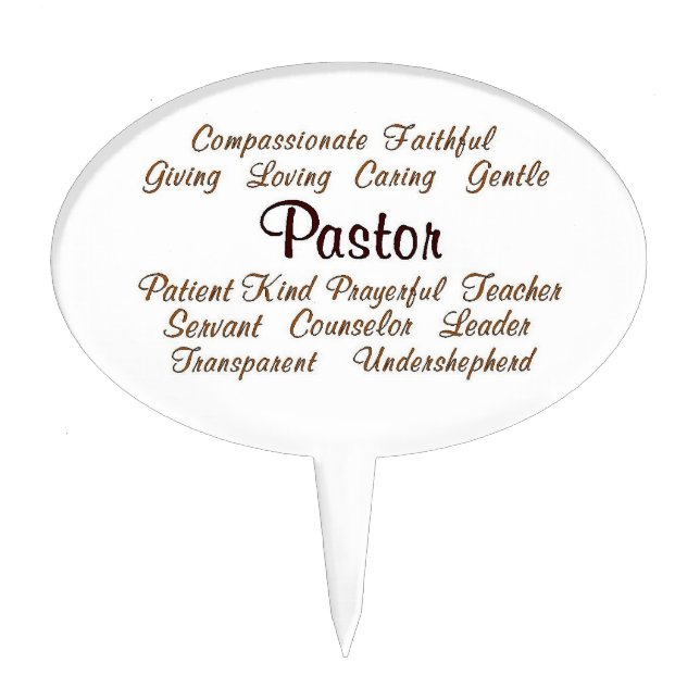 Pastor Attributes Cake Topper (Front)