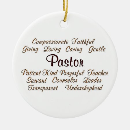 Pastor Attributes Ceramic Ornament