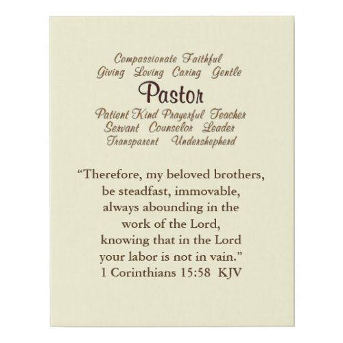 Pastor Attributes Faux Canvas Print