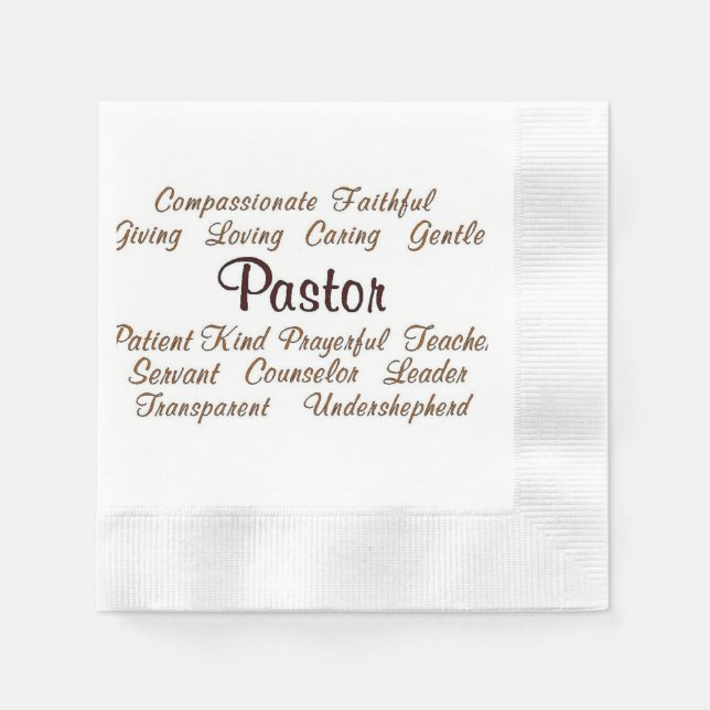 Pastor Attributes Paper Napkins (Front)